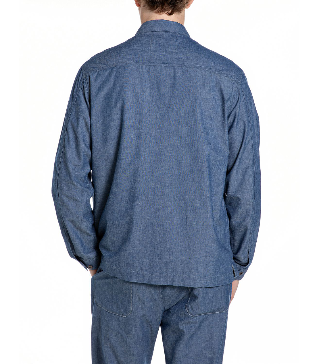 シャンブレーオーバーシャツ（セットアップ） 詳細画像 ブルー 2